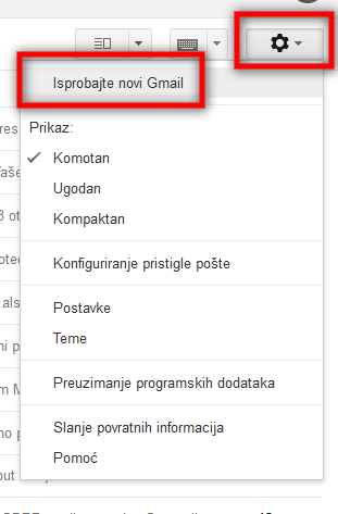 Kako ukljuciti novi Gmail Hrvatski